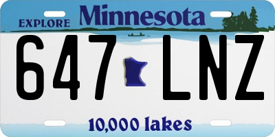 MN license plate 647LNZ
