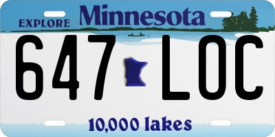 MN license plate 647LOC