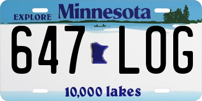 MN license plate 647LOG