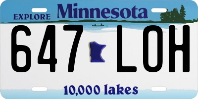 MN license plate 647LOH