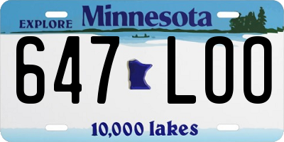 MN license plate 647LOO