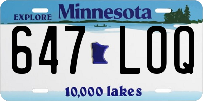 MN license plate 647LOQ