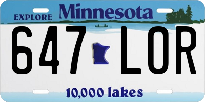 MN license plate 647LOR