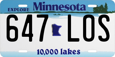 MN license plate 647LOS
