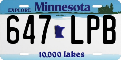 MN license plate 647LPB
