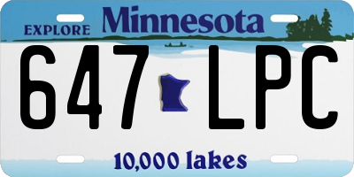 MN license plate 647LPC