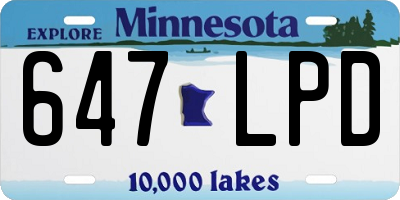 MN license plate 647LPD