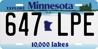 MN license plate 647LPE