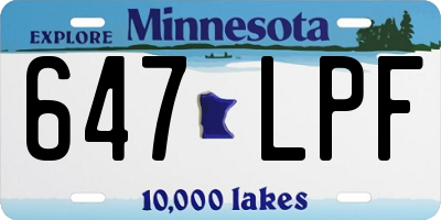 MN license plate 647LPF