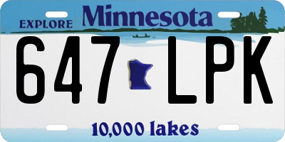 MN license plate 647LPK