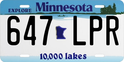 MN license plate 647LPR