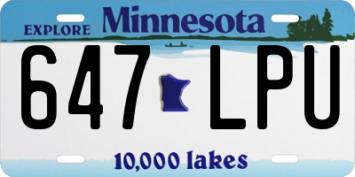 MN license plate 647LPU