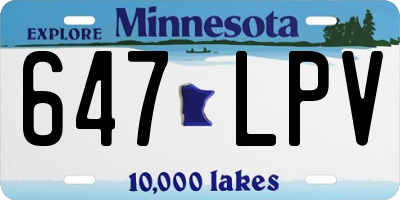 MN license plate 647LPV