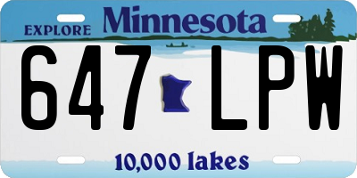 MN license plate 647LPW