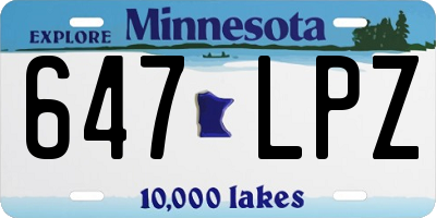 MN license plate 647LPZ