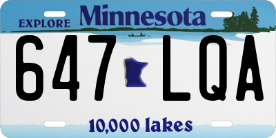 MN license plate 647LQA
