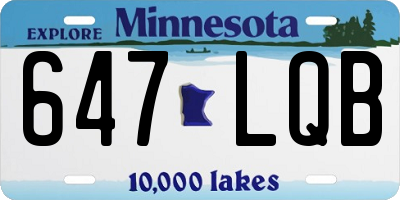 MN license plate 647LQB