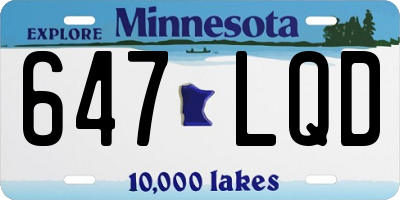 MN license plate 647LQD