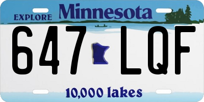 MN license plate 647LQF