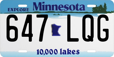 MN license plate 647LQG