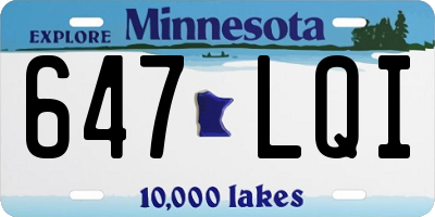 MN license plate 647LQI