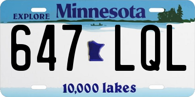 MN license plate 647LQL