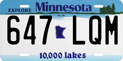 MN license plate 647LQM
