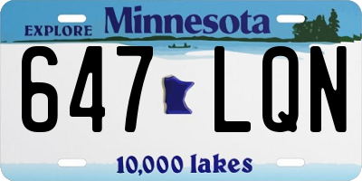 MN license plate 647LQN