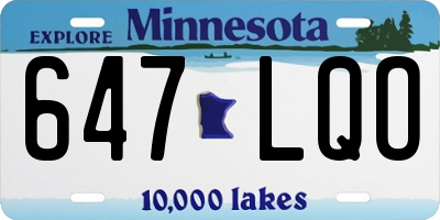 MN license plate 647LQO