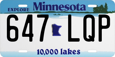 MN license plate 647LQP