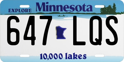 MN license plate 647LQS