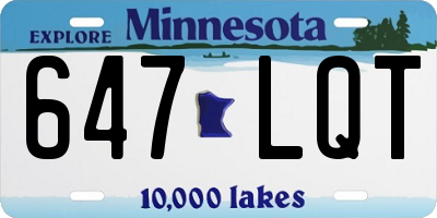 MN license plate 647LQT