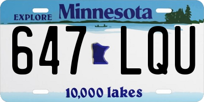 MN license plate 647LQU