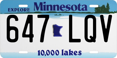 MN license plate 647LQV