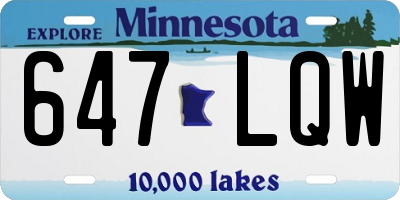 MN license plate 647LQW