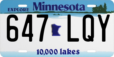 MN license plate 647LQY
