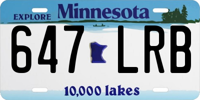 MN license plate 647LRB