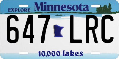 MN license plate 647LRC
