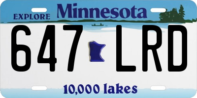 MN license plate 647LRD