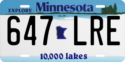 MN license plate 647LRE