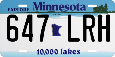 MN license plate 647LRH