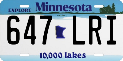 MN license plate 647LRI