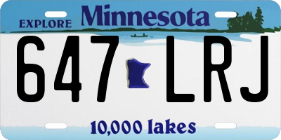 MN license plate 647LRJ