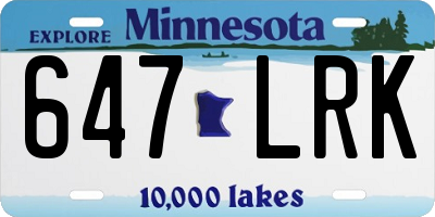 MN license plate 647LRK