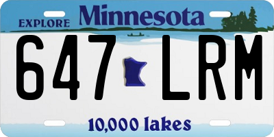 MN license plate 647LRM