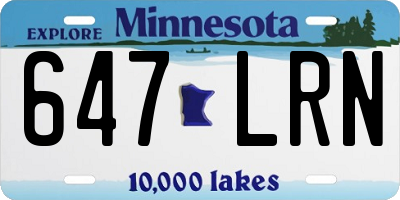 MN license plate 647LRN