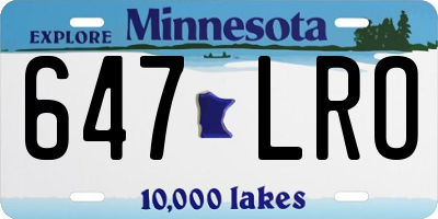MN license plate 647LRO