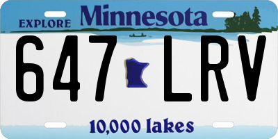MN license plate 647LRV