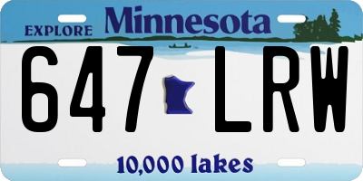MN license plate 647LRW