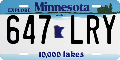 MN license plate 647LRY